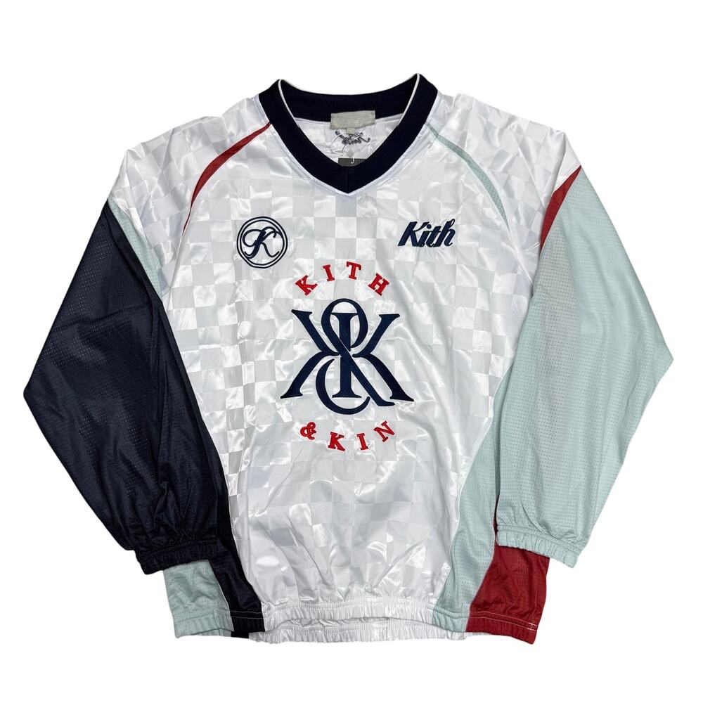Kith Checkered Satin Dayton Combo Pullover White L